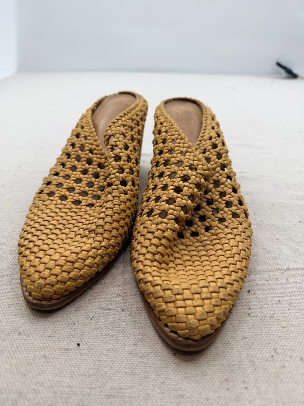 MiiM Woven Pointed-Toe Mule in Mustard Yellow - Picture 4 of 10